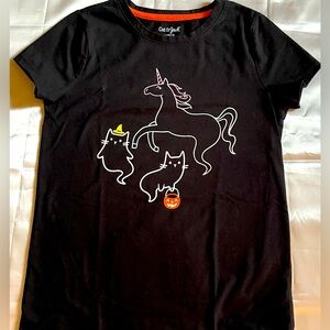 Girls Cat and Jack Halloween Unicorn Shirt, size L (10-12)